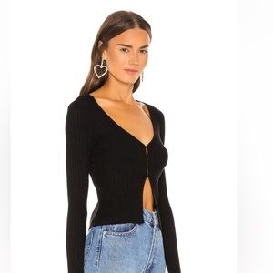 Superdown  Sierra Knit Top in Black